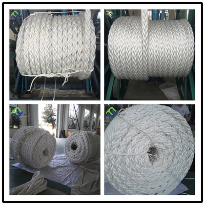 White Color 104mmx220m Polypropylene Boat Mooring Marine Rope 8 Strand With Spliced Eye