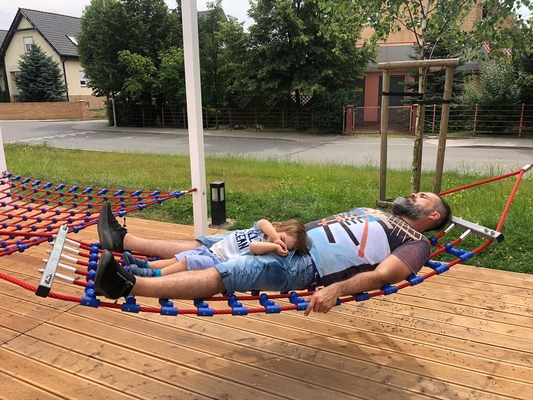 1.8x0.8m Playground Rope Hammock Swing Enforced With Strong Wooden