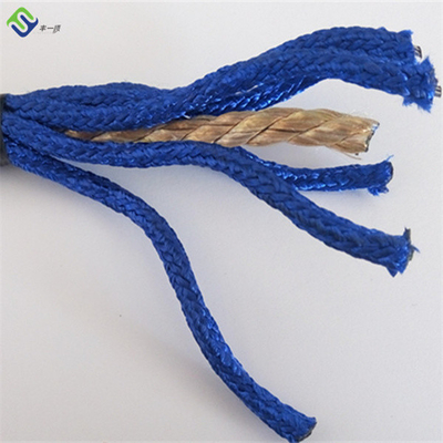 16mm 6 strand Polyester combination rope with steel wire for playground