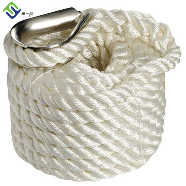 12mm - 48mm 3 Strand Marine Rope 100% Polyamide Fiber Nylon Mooring Rope